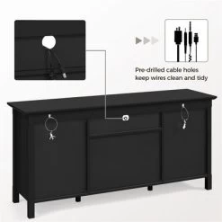 Yaheetech 58in Modern TV Console Table Mid-century TV Storage Cabinet Black -Luxe Living Interiors Shop GUEST 187531cc 85ce 4d21 b47c 45abfbb51078