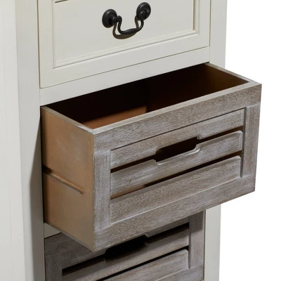 Farmhouse Wooden Side Table White - Olivia & May 5 Farmhouse Wooden Side Table White - Olivia & May - Image 3