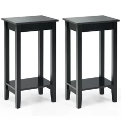 Costway 2PCS 2-Tier Nightstand End Side Table Coffee Table Wooden Legs Bedroom -Luxe Living Interiors Shop GUEST 1a2cb213 91c9 43db 88ff d078bd070f57