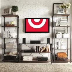 74.25" Webster 4 Shelf Mixed Media Bookshelf Black - Inspire Q 13 74.25" Webster 4 Shelf Mixed Media Bookshelf Black - Inspire Q -Luxe Living Interiors Shop GUEST 1a8ec72e 847a 41cb a93f 28f78e7a9fd3