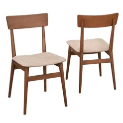 Set Of 2 Newington Mid-Century Dining Chairs Walnut/Mocha - Lifestorey -Luxe Living Interiors Shop GUEST 1afec4cf a7a1 430e 9a51 8011c1d8d479