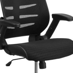 Emma And Oliver High Back Black Mesh Swivel Ergonomic Office Chair With Adjustable Flip-Up Arms -Luxe Living Interiors Shop GUEST 1ccefb27 b9d9 4cef 838b 158a83ebd414