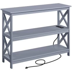 Yaheetech 3-Tier Wooden Console Table With Power Outlet Entryway Table -Luxe Living Interiors Shop GUEST 1d3dc6ff 6701 4502 97fa 30abfddae8ea