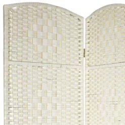 7 Ft. Tall Diamond Weave Room Divider - White (6 Panels)