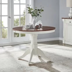 Shelby Round Dining Table Distressed White - Crosley