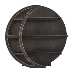 Farmlyn Creek Wooden Crescent Moon Wall Shelf, Rustic Wall Home Decor For Crystals & Essential Oils, Black, 12 X 12 X 3 In -Luxe Living Interiors Shop GUEST 1ebce79b 6058 4b01 87dc 7f7b3e7d8d45