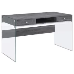 Dobrev 2 Drawer Writing Desk With Glass Base - Coaster -Luxe Living Interiors Shop GUEST 1ed22e04 110d 48fd a042 da3d78ad392c