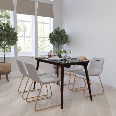 Set Of 2 Faux Leather Bucket Seat Dining Chairs With Frame - Merrick Lane 22 Set Of 2 Faux Leather Bucket Seat Dining Chairs With Frame - Merrick Lane - Image 20