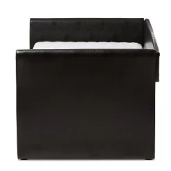Twin Camino Modern And Contemporary Faux Leather Upholstered Daybed With Guest Trundle Bed - Baxton Studio 10 Twin Camino Modern And Contemporary Faux Leather Upholstered Daybed With Guest Trundle Bed - Baxton Studio -Luxe Living Interiors Shop GUEST 1f7e36e0 84ba 4e2f 89a2 174518db1999