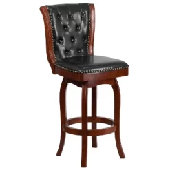 Flash Furniture 30'' High Wood Barstool With Button Tufted Back And LeatherSoft Swivel Seat 9 Flash Furniture 30'' High Wood Barstool With Button Tufted Back And LeatherSoft Swivel Seat -Luxe Living Interiors Shop GUEST 20075a61 9203 4c96 964c 407cc21b30e5