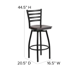 Flash Furniture Black Ladder Back Swivel Metal Barstool -Luxe Living Interiors Shop GUEST 2068278f 8beb 4e00 b2af 9ff5d8cad118