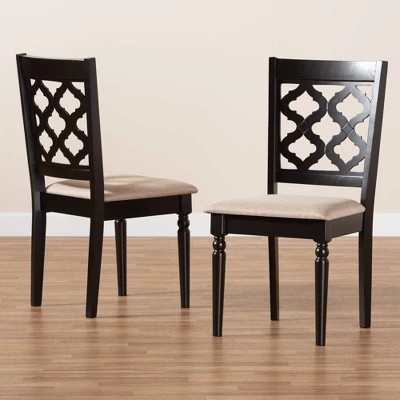 2pc Ramiro Fabric And Wood Dining Chairs Set - Baxton Studio 8 2pc Ramiro Fabric And Wood Dining Chairs Set - Baxton Studio - Image 6