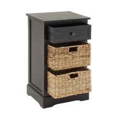 Farmhouse Wooden Chest With Wicker Basket Drawers Black - Olivia & May -Luxe Living Interiors Shop GUEST 20abf3e4 0201 4308 ab10 0b1867de9c48
