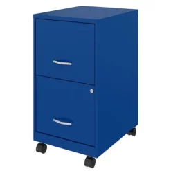 Space Solutions 18 Inch Wide Metal Mobile Organizer File Cabinet For Office Supplies And Hanging File Folders With 2 File Drawers, Blue -Luxe Living Interiors Shop GUEST 21dc41d9 c01c 40d9 97b1 9b5b91239ea1