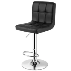 Tangkula Height Adjustable Swivel Bar Stool PU Leather Bistro Pub Chair W/Backrest -Luxe Living Interiors Shop GUEST 21f37ca2 6761 459c 9290 2cab15f85c2b