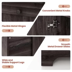 Costway 66.5'' L Shaped Home Office Desk Corner Computer Desk Keyboard Tray Dark 21 Costway 66.5'' L Shaped Home Office Desk Corner Computer Desk Keyboard Tray Dark -Luxe Living Interiors Shop GUEST 2214ee56 728b 447e 9c52 f6116a2aae2f