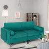 Costway Modern Loveseat 2-Seat Sofa Couch W/ 2 Bolsters Side Storage Pocket Teal -Luxe Living Interiors Shop GUEST 234d0aa2 0e11 46c7 81a2 382f2163628f