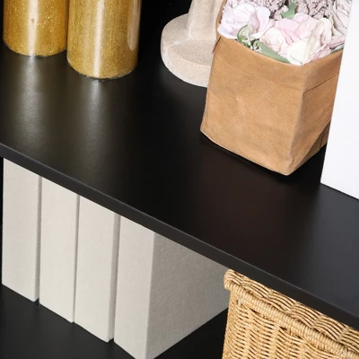 HOMCOM Kitchen Cabinet, Storage Cabinet, Sideboard Floor Accent Cabinet W/ 2 Glass Doors, Drawer, Adjustable Shelves For Living Room Entryway, Black 7 HOMCOM Kitchen Cabinet, Storage Cabinet, Sideboard Floor Accent Cabinet W/ 2 Glass Doors, Drawer, Adjustable Shelves For Living Room Entryway, Black - Image 5