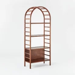72" Holladay Curved Wooden Bookcase - Threshold™ Designed With Studio McGee -Luxe Living Interiors Shop GUEST 245145c7 43e9 43cb 9096 d7c8d5f6dc83