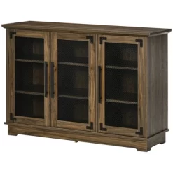 HOMCOM Farmhouse Buffet Cabinet, Sideboard, Kitchen Storage Cabinet With Adjustable Shelves And Wire Mesh Door, Coffee Bar For Living Room, Walnut -Luxe Living Interiors Shop GUEST 24d5fae5 afa1 4d25 bec6 81e8fda59de2