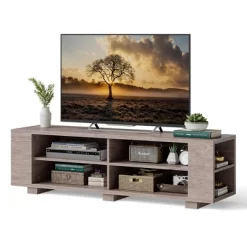 Costway 59'' Wood TV Stand Console Storage Entertainment Media Center W/ Adjustable Shelf -Luxe Living Interiors Shop GUEST 2504eb10 e5f3 4e85 a542 8c76da3556db