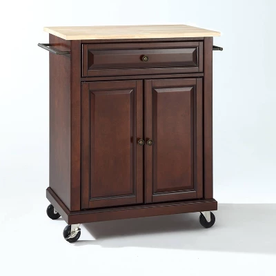 Compact Wood Top Kitchen Cart - Crosley 8 Compact Wood Top Kitchen Cart - Crosley - Image 6