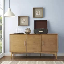 Wood Buffet In Acorn Brown-Pemberly Row -Luxe Living Interiors Shop GUEST 280c3eb6 e0cc 425b ab28 792712c558b6