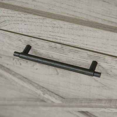 HOMCOM Retro Wooden 2-Drawer Lateral File Chest Cabinet Pedestal For Document Storage With Hanging Bar For Letter/Legal Size, Gray 7 HOMCOM Retro Wooden 2-Drawer Lateral File Chest Cabinet Pedestal For Document Storage With Hanging Bar For Letter/Legal Size, Gray - Image 5