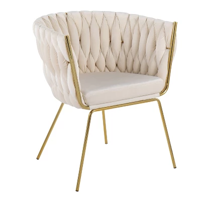 Braided Renee Velvet/Metal Accent Chair - LumiSource 13 Braided Renee Velvet/Metal Accent Chair - LumiSource - Image 11