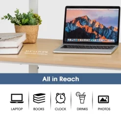 Costway Reversible Computer Desk Study Table Home Office W/Adjustable Bookshelf Natural 15 Costway Reversible Computer Desk Study Table Home Office W/Adjustable Bookshelf Natural -Luxe Living Interiors Shop GUEST 28d3e8a3 18be 466e 9af8 534cdaeb91ba