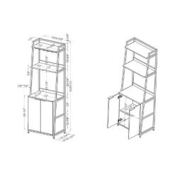 73.63" Moniave Bookcase With Wine Glass Rack Oak/Black - HOMES: Inside + Out 7 73.63" Moniave Bookcase With Wine Glass Rack Oak/Black - HOMES: Inside + Out -Luxe Living Interiors Shop GUEST 290e57f7 6212 4127 9035 542acc631dfa