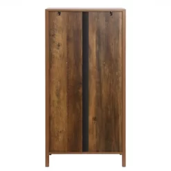 LuxenHome Natural Wood Glass Doors 47.25" H Accent Curio Storage Cabinet. -Luxe Living Interiors Shop GUEST 2a0554b6 6722 4f8e a93c 01e18736c6f8