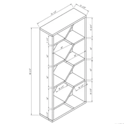 69" Achna 9 Shelf Bookshelf Black/Dark Walnut - MiBasics -Luxe Living Interiors Shop GUEST 2a265b58 5f4d 4f1d b166 1c6e049c54e3