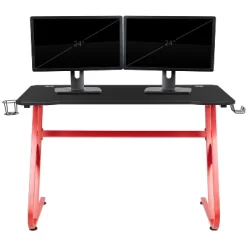 BlackArc Bravo Red Gaming Desk & Chair Set: High Back Gaming Chair With Lumbar Support & Adjustable Arms; Desk With Cupholder/Headphone Hook -Luxe Living Interiors Shop GUEST 2a5d470e 803b 4eed bb5b 9d7531dd5629