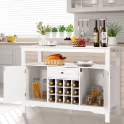 Costway Storage Buffet Sideboard Table Kitchen Sever Cabinet Wine Rack White -Luxe Living Interiors Shop GUEST 2aad7183 71fe 4544 bf19 a798bb5b9be9