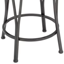 Elm Lane Black Swivel Bar Stools Set Of 2 24 1/2" High Traditional Round Cushion Upholstered Kitchen Counter Height Island Home -Luxe Living Interiors Shop GUEST 2aca912a 6be2 4005 95be 08e6d32ba78c