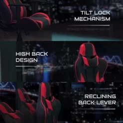 BlackArc Bravo Red Gaming Desk & Chair Set: High Back Gaming Chair With Lumbar Support & Adjustable Arms; Desk With Cupholder/Headphone Hook -Luxe Living Interiors Shop GUEST 2ad9e2b0 2afb 444b af8b 5aa0d6dc22f9 1