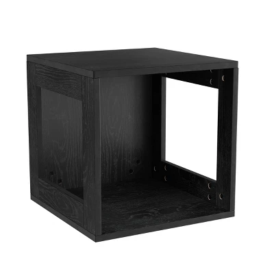 Hastings Home End Table, Stackable Modular Cube With Open Sides, Black 9 Hastings Home End Table, Stackable Modular Cube With Open Sides, Black - Image 7