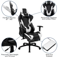 Emma And Oliver Racing Gaming Ergonomic Chair With Reclining Back, Footrest In Red LeatherSoft -Luxe Living Interiors Shop GUEST 2c20474d f076 4016 b532 e80e3e3fce3b
