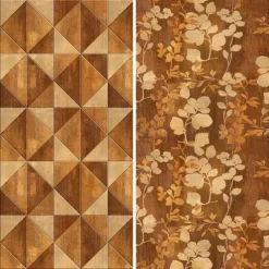 6" Double Sided Wood Inlay Pattern Canvas Room Divider Brown - Oriental Furniture -Luxe Living Interiors Shop GUEST 2c264531 8a07 4579 ad8c 33aaa648aeb1