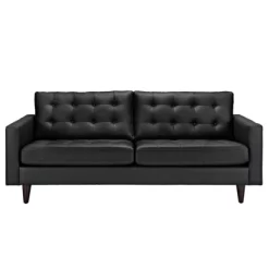 Empress Bonded Leather Sofa Black - Modway