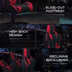 BlackArc Echo Gaming Desk & Chair Set: Black & Red Faux Leather Reclining Gaming Chair; Gaming Desk With Headphone Hook And Cupholder -Luxe Living Interiors Shop GUEST 2d6daaea 7527 478f af26 0f401450f701 1