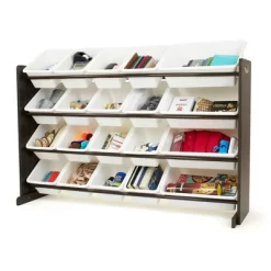 Extra Large Toy Storage Organizer With 20 Storage Bins Espresso/White - Humble Crew -Luxe Living Interiors Shop GUEST 2dc7aec1 0e82 4248 b775 6d4464eec2df