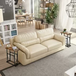 Costway 2PCS Industrial End Side Table Nightstand With Mesh Holder Rustic Brown -Luxe Living Interiors Shop GUEST 2deeb8e4 0225 424d 968f a6939880fa33