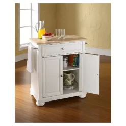 Alexandria Natural Wood Top Portable Kitchen Island - White - Crosley -Luxe Living Interiors Shop GUEST 2df72fb1 6c90 4bbb b5a0 5d15f7d47c5d