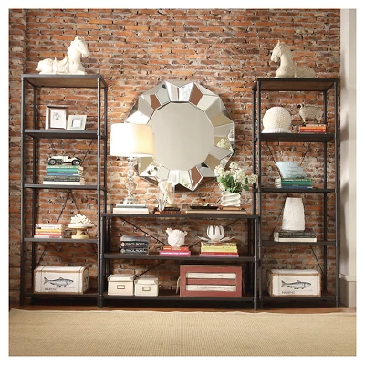 74.25" Webster 4 Shelf Mixed Media Bookshelf Black - Inspire Q 7 74.25" Webster 4 Shelf Mixed Media Bookshelf Black - Inspire Q - Image 5