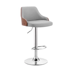 Asher Adjustable Counter Height Barstool With Faux Leather Chrome Finish - Armen Living -Luxe Living Interiors Shop GUEST 2eebad53 169b 423b 99b6 ec8b3d086e3a