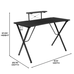 BlackArc Gamma Gaming Desk & Chair Set - Black & Red High Back Gaming Chair With Flip-Up Arms; Desk With Detachable Headphone Hook/Cupholder -Luxe Living Interiors Shop GUEST 2fc70bdb 9bd1 479c a139 21bc12b8e1ec