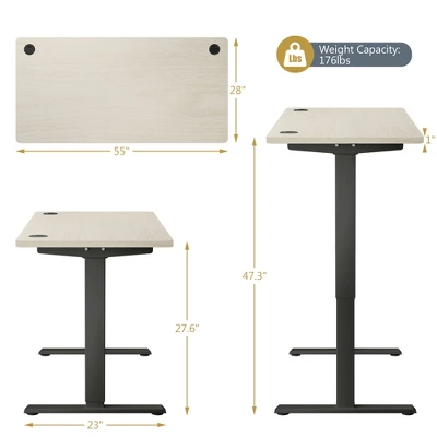 Costway Office Electric Adjustable Standing Up Desk Dual Motor W/ Controller 3 Costway Office Electric Adjustable Standing Up Desk Dual Motor W/ Controller