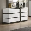 Pape Contemporary 6 Drawer Dresser White/Metallic Gray - MiBasics 2 Pape Contemporary 6 Drawer Dresser White/Metallic Gray - MiBasics -Luxe Living Interiors Shop GUEST 30013fff a9d1 4f7a bebb a17392647969